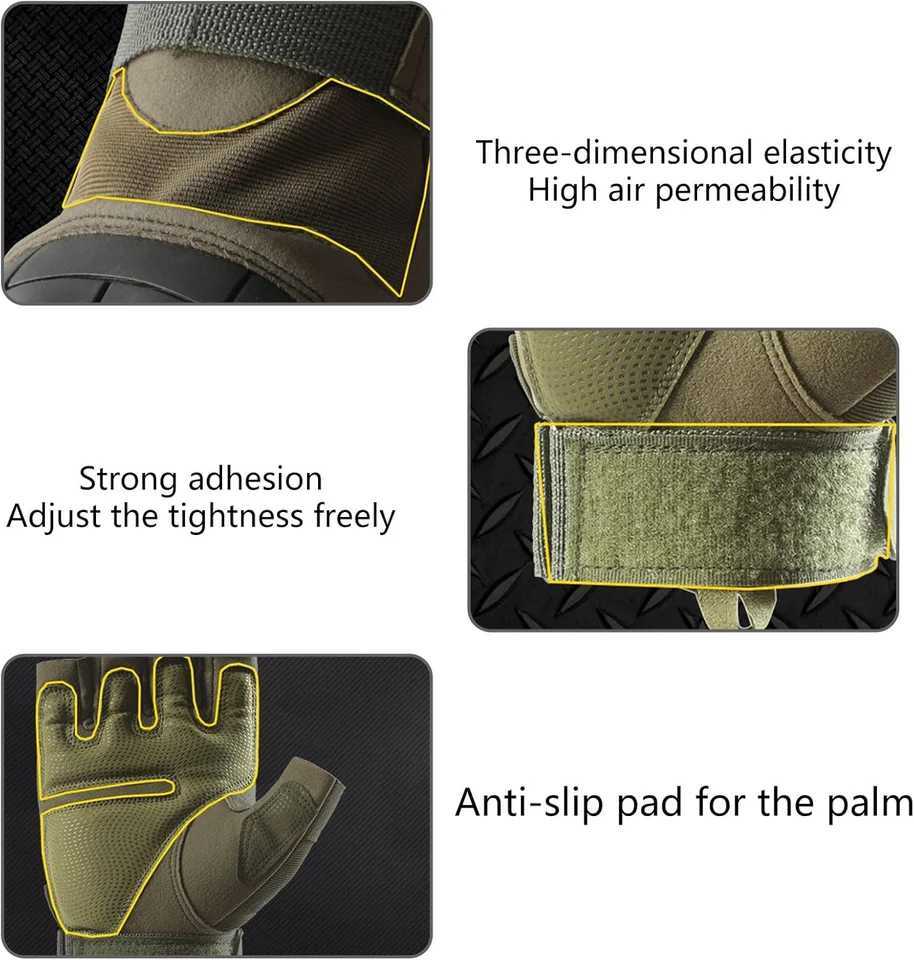 Outdoor Tactical Gloves Motorcycle Gloves Half Finger Military Men Women Combat Shooting Hunting Fitness Gloves J251029
