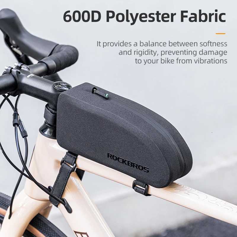 ROCKBROS Bicycle Bag Bike Frame Top Tube Bag Large Capacity Storage Waterproof Hard Shell Bicycle Bag MTB Road Bike Accessories H251029