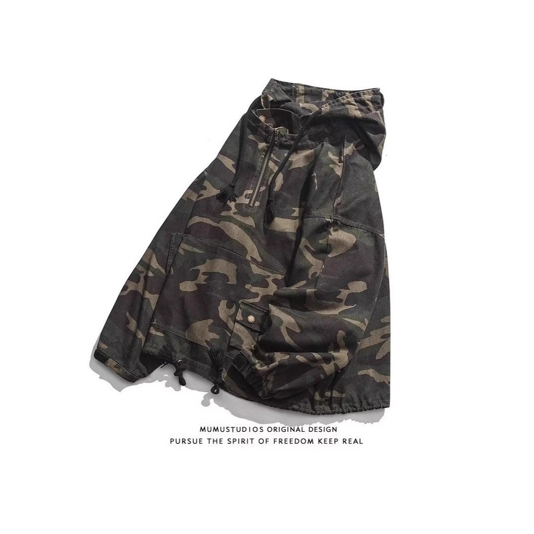 American Style Designer Coat Camouflage Jacket For Men New Autumn Hooded Loose Street Style Cool Casual Jacket