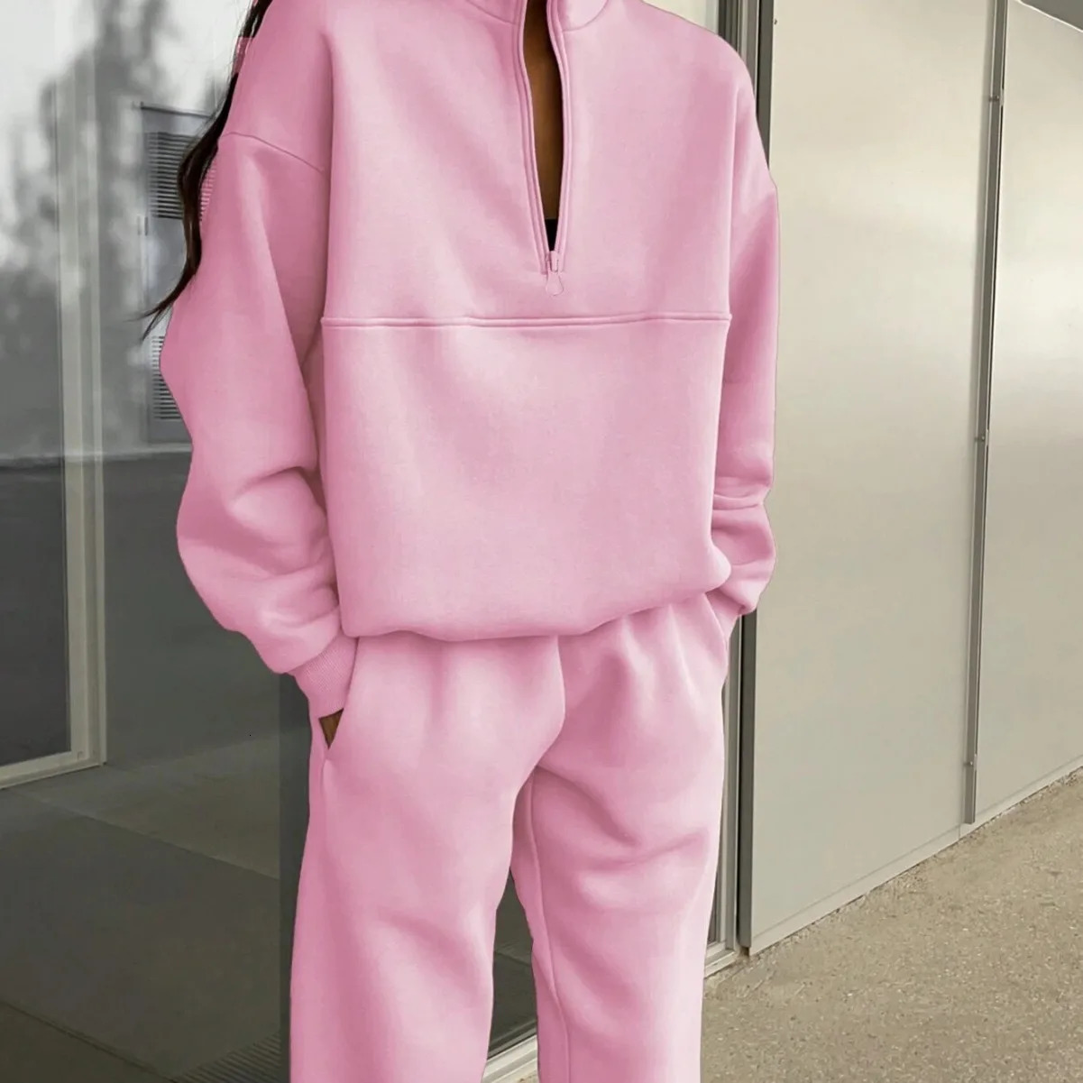 Solid Color Casual Loose Pants Sets For Women Elegant Autumn Womens Two Pieces Suit Full Trouser Set Female Outfit Clothes 251029