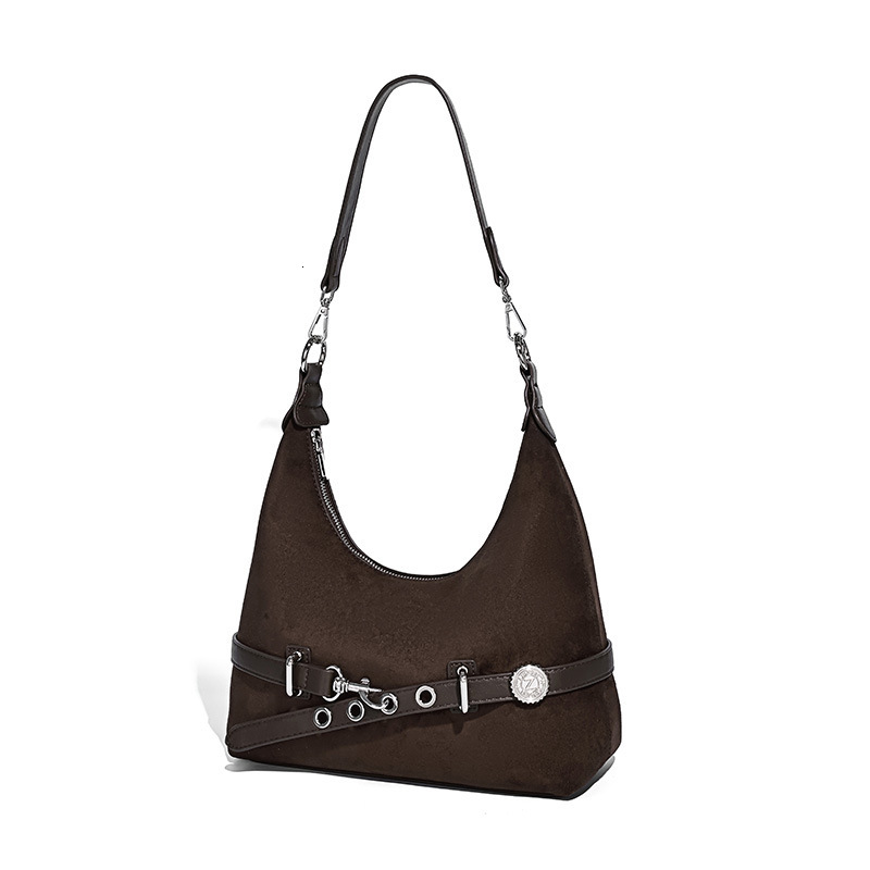 New high-end women's fashionable shoulder bag suede trendy casual commuting handbag versatile and popular designer bag
