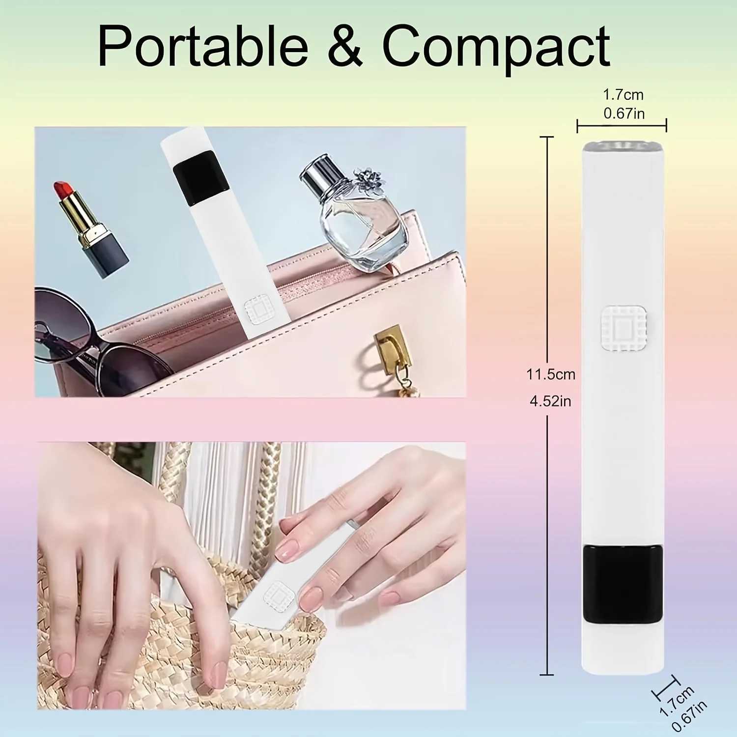 Handheld UV Light for Nails Mini Nail Dryer LED Light with Stand LCD Screen with 3 Timer Cordless Rechargeable USB Gel Lamp L251030