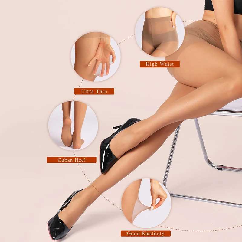 Womens 20D Backseam Sheer Tights Control Top Thin Breathable Pantyhose Sexy Long Stockings With Reinforced Toes R251030