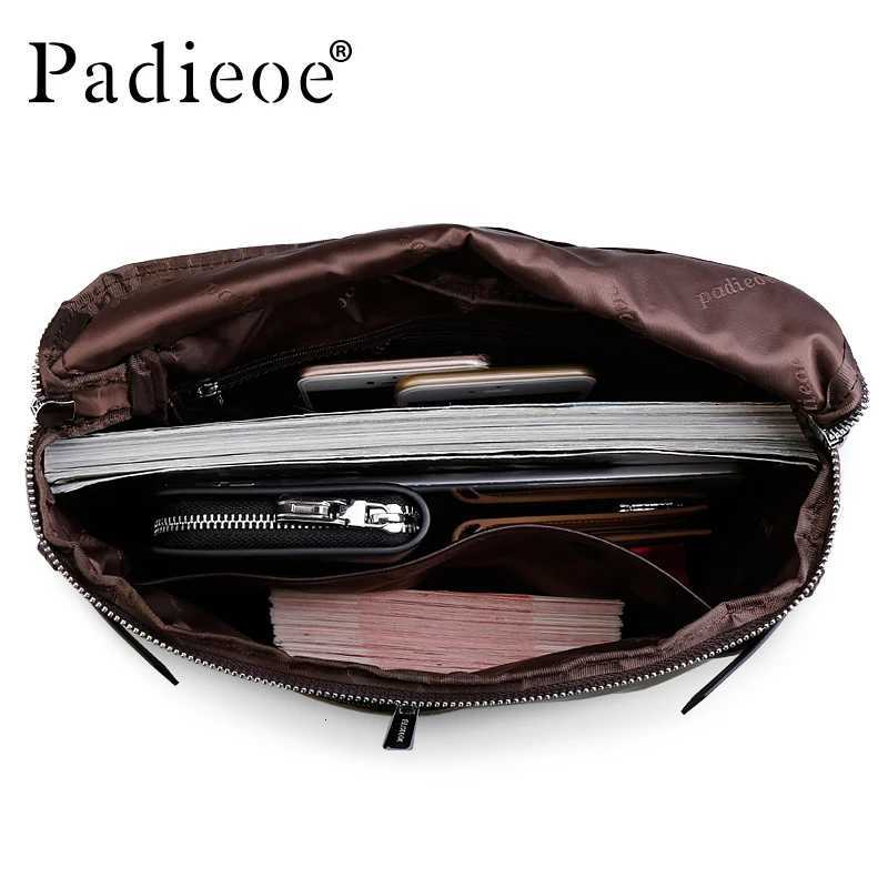 Padieoe Vintage Men Briefcase Genuine Leather Men Messenger Bags Fi M Tote Bags Leather Business Men Bag Shoder Bags Y251011