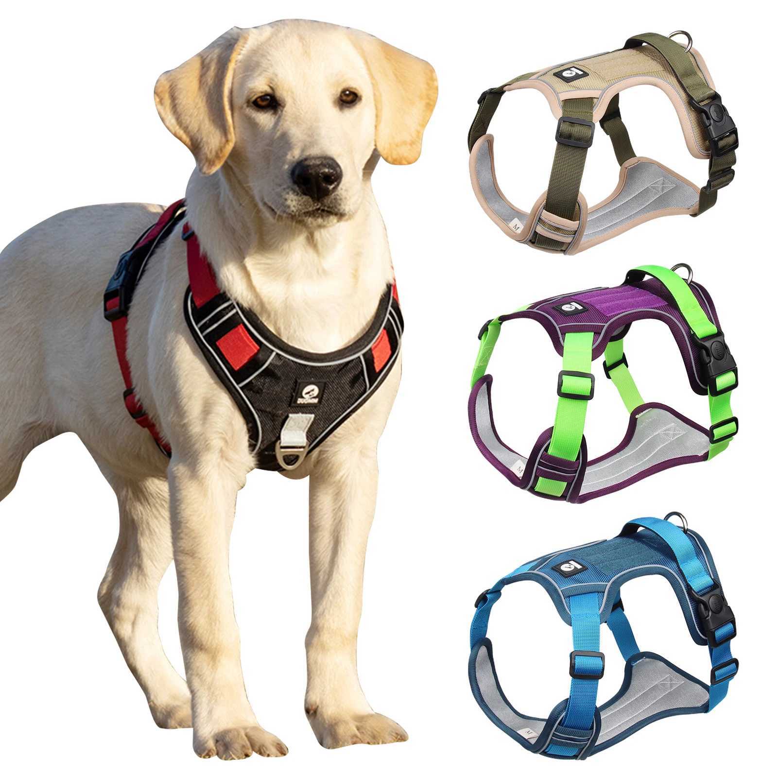 Dog Harness Reflective Midium Large Dogs Tactical Vest Big 1680D Waterproof Oxford Cloth Dog Harnesses Pet Accessoires Supplies J251129