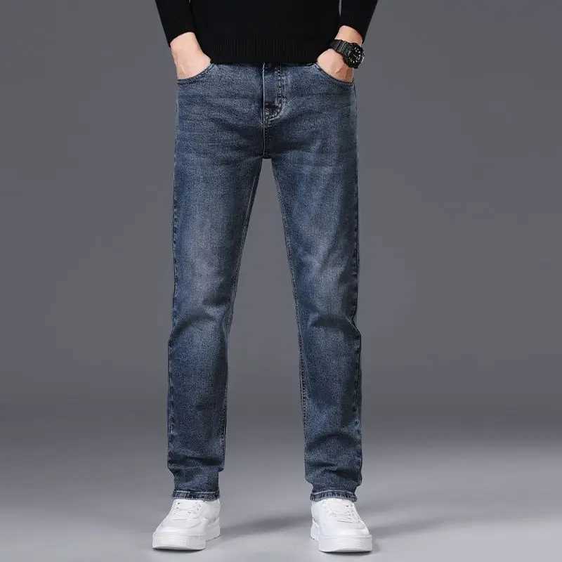 Autumn Thick Mens Clothing Cowboys Slim Straight Jeans Men Denim Pants Casual Regular Fitness Mens Trousers Business 2025 J251030