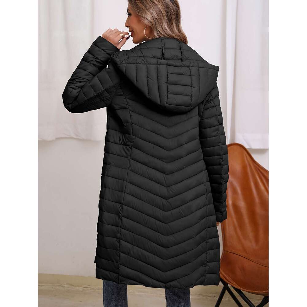 Warm Coat Women S Warm Padded Lightweight Winter Coat Elegant Solid Color Regular Fit Long Sleeve For Daily Casual Formal Ocns Cozy Fabric Seasonal