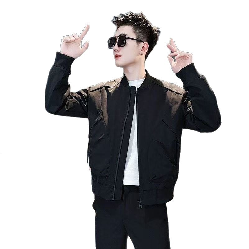 Men's Trendy Baseball Jacket With Collar Designer Coat Casual Workwear Style Men's Clothing 2025 New Spring And Autumn Trendy Coat
