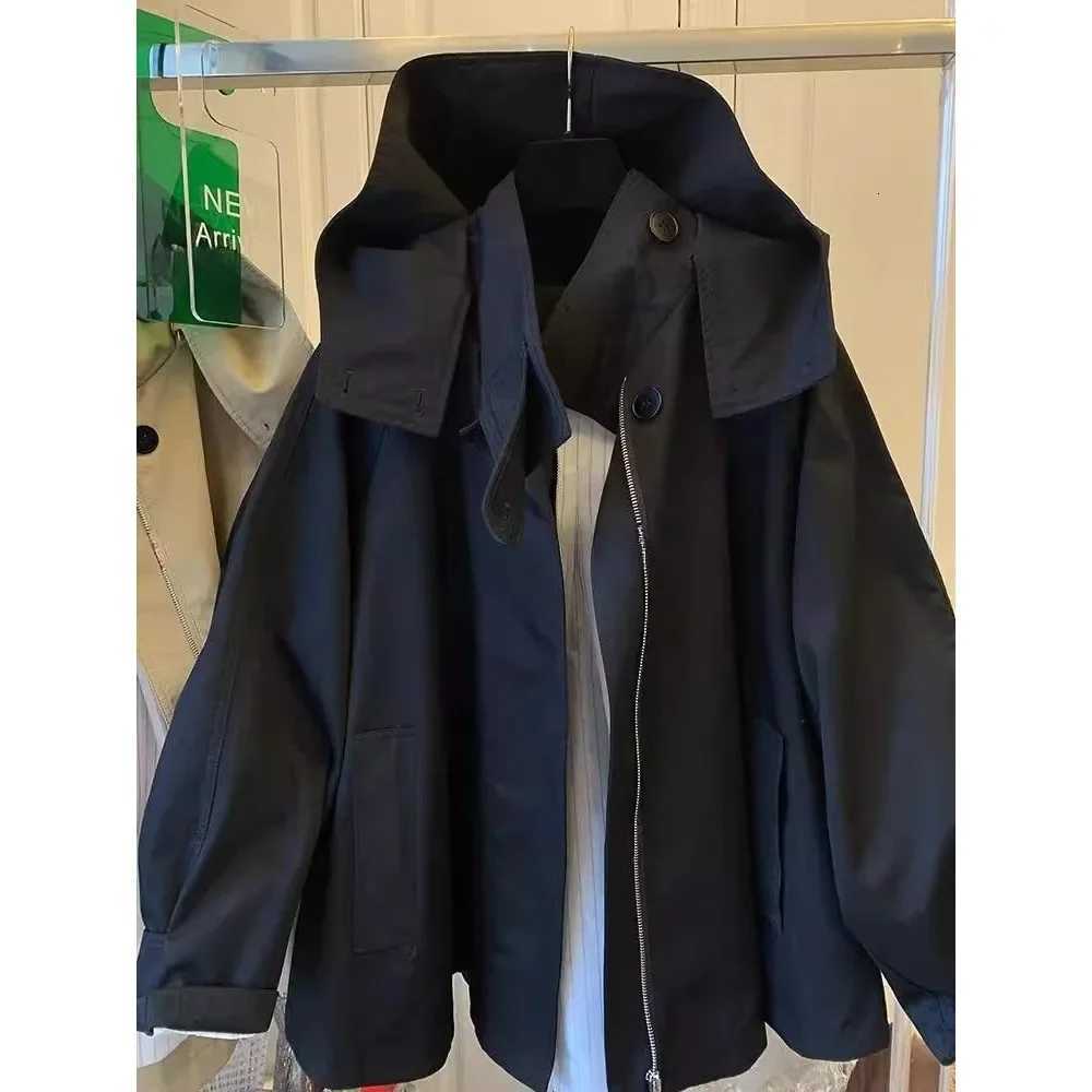 Loose Womens Workwear Jacket New Arrival Casual Long Coat Spring Autumn Small Size Trendy Windbreaker High Waist AE Origin H25103016