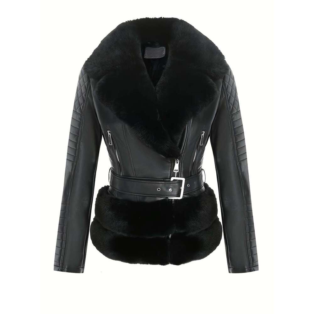 Soft Pastel Pink Women S Elegant Vintage PU Jacket Winter With Belt Non Porous Easy Clean Outerwear For Formal Everyday Events Fall Winter Fashion