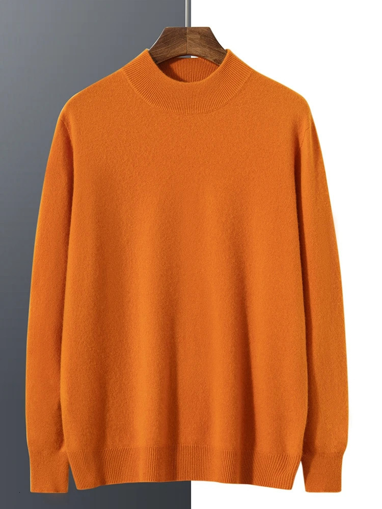100 Pure Cashmere Mens Sweater MockNeck Pullovers Youth Leisure Long Sleeve Shirts Autumn Winter HighEnd PlusSize jacket 251017