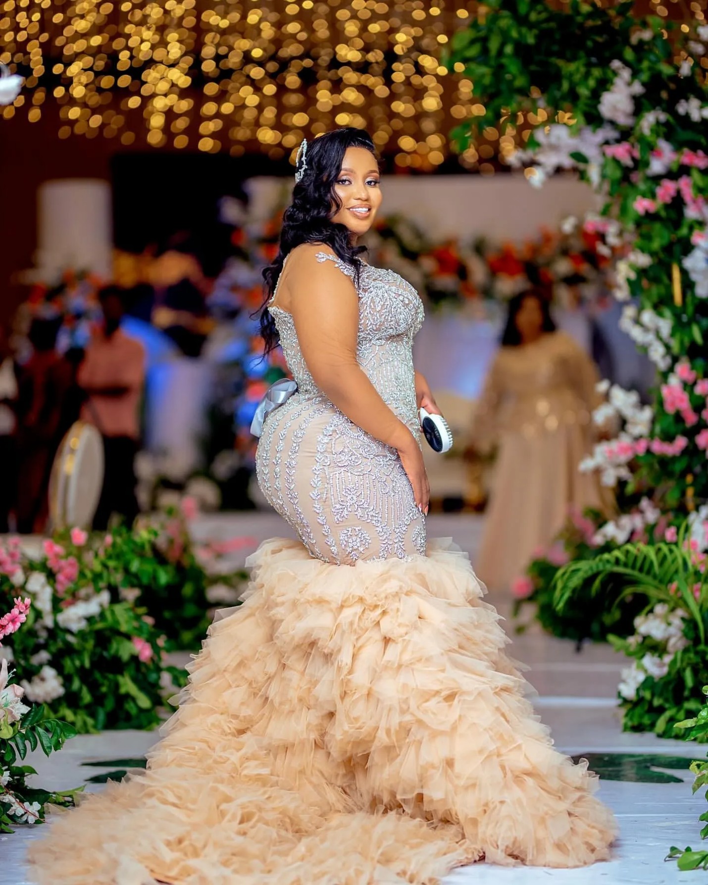 Mermaid Wedding Dresses Champagne Illusion Plus Size Lacefull Beaded Vintage Bridal Gowns Dress vestidos de novia