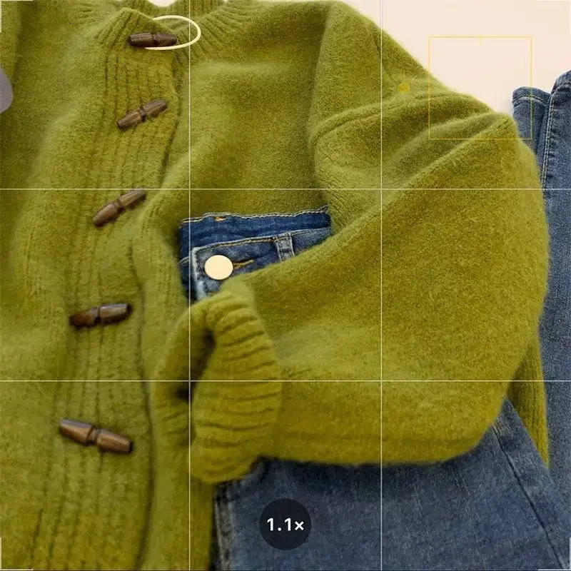 Vintage Soft Supple Round Neck Sweater Knitted Cardigan Jacket For Women Spring Autumn Idle Style Top 251029