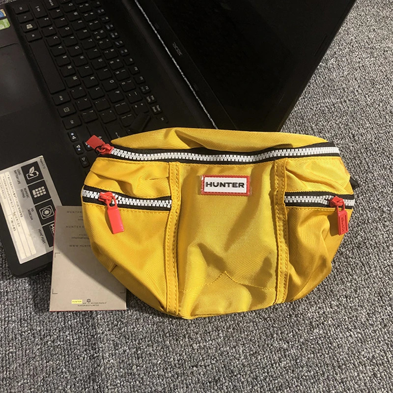 Hun Mens and Womens Lightweight Sports Crossbody Bag Waterproof External Functional Nylon Fabric with Zipper Casual Waist Bag 251030