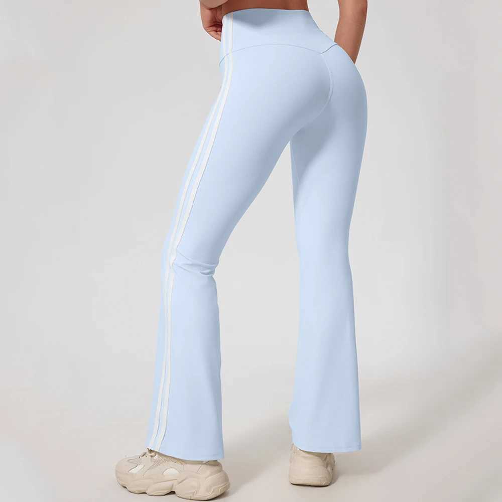 Yoga Leggings Women Striped Bellbottoms Sport Pants High Waist Wide Leg Pants Legging Workout Running Stretchy Gym Flared Pants J251030