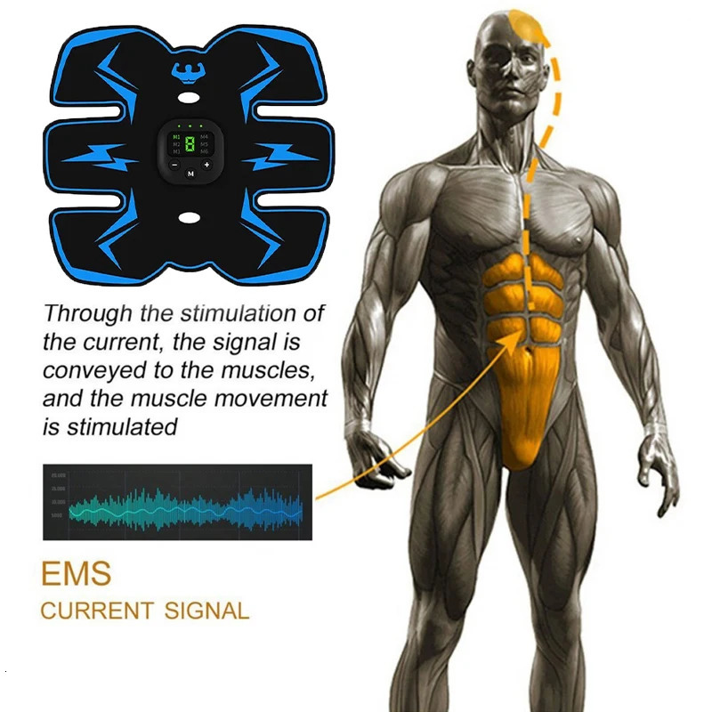 Smart EMS Wireless Muscle Stimulator Fitness Trainer Abdominal Training Electric Weight Loss Stickers Body Slimming Massager 251030