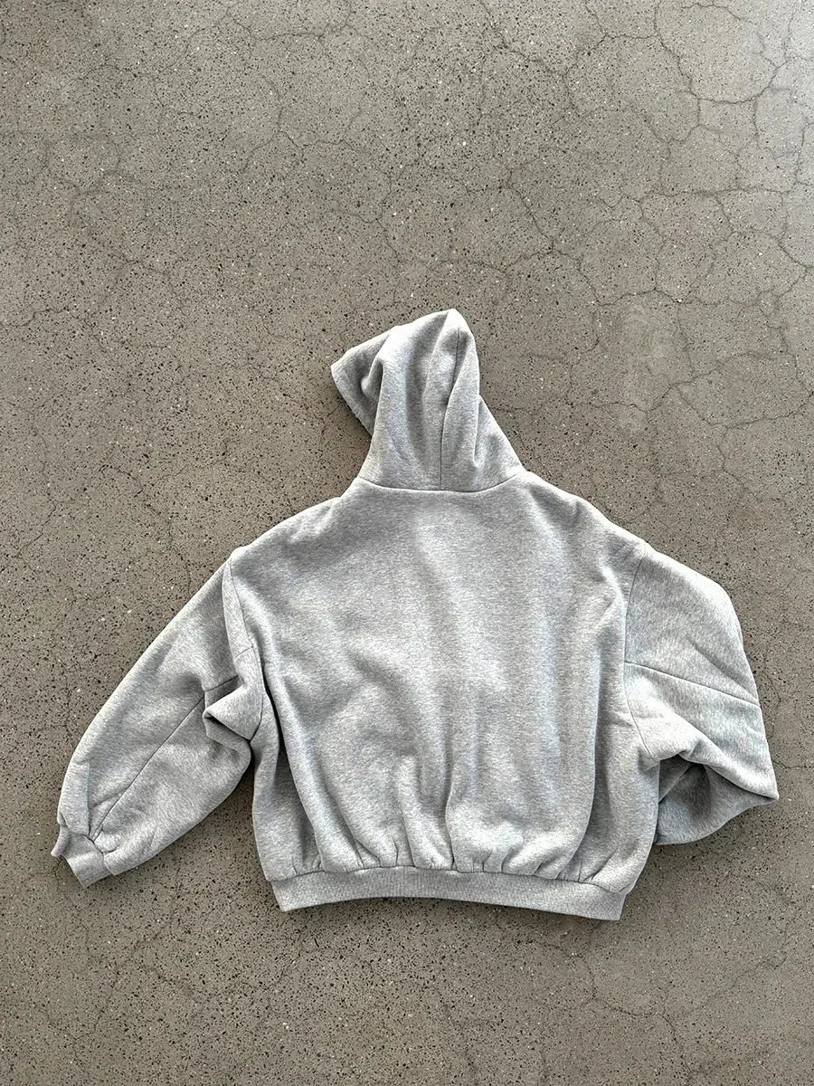 Korean Fashion Simple Gray DoubleSided Oversized Zipper Hoodie Womens Y2K Harajuku Gothic Casual Joker Couple Street Wear 251030