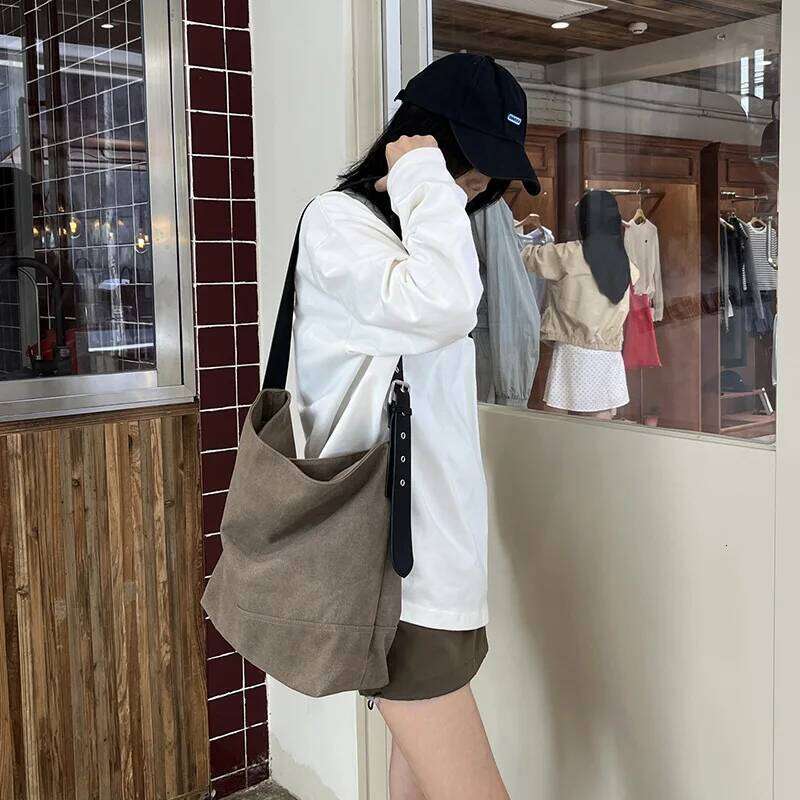 Designer bag 52 Oversized Canvas Bucket Bag - Fall Retro Shoulder Tote for Women, Underarm Commuter Hobo & Multi-Way Carry Purse