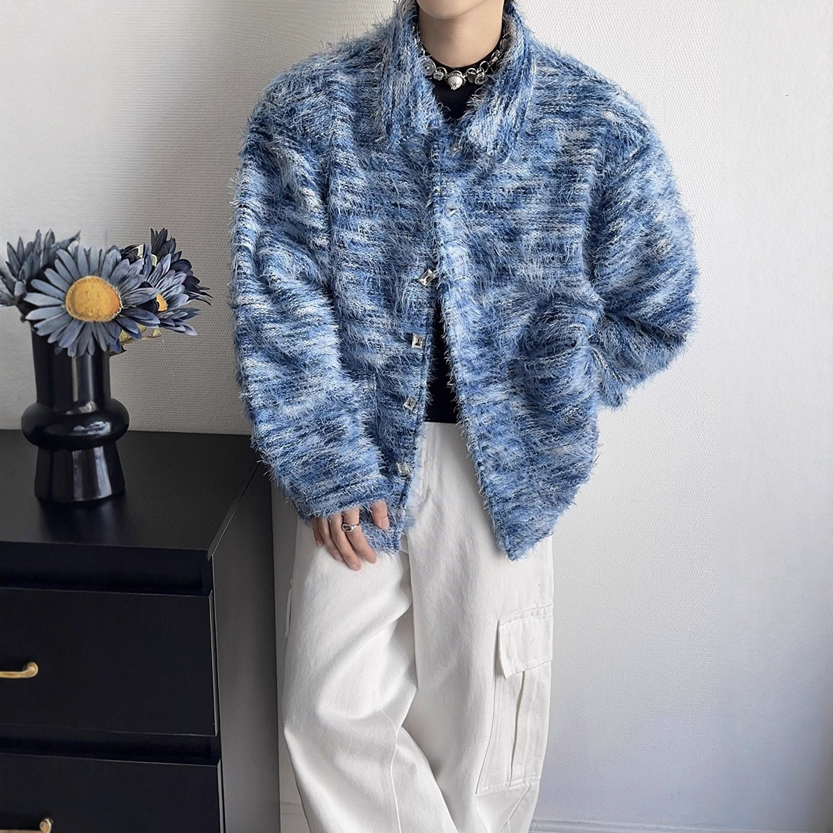 Spring And Autumn New Style Lazy High-end Small Fragrance Style Tassel Shirt Jacket Men Loose Casual Designer Jacket Shirt Jacket Cardigan Trendy