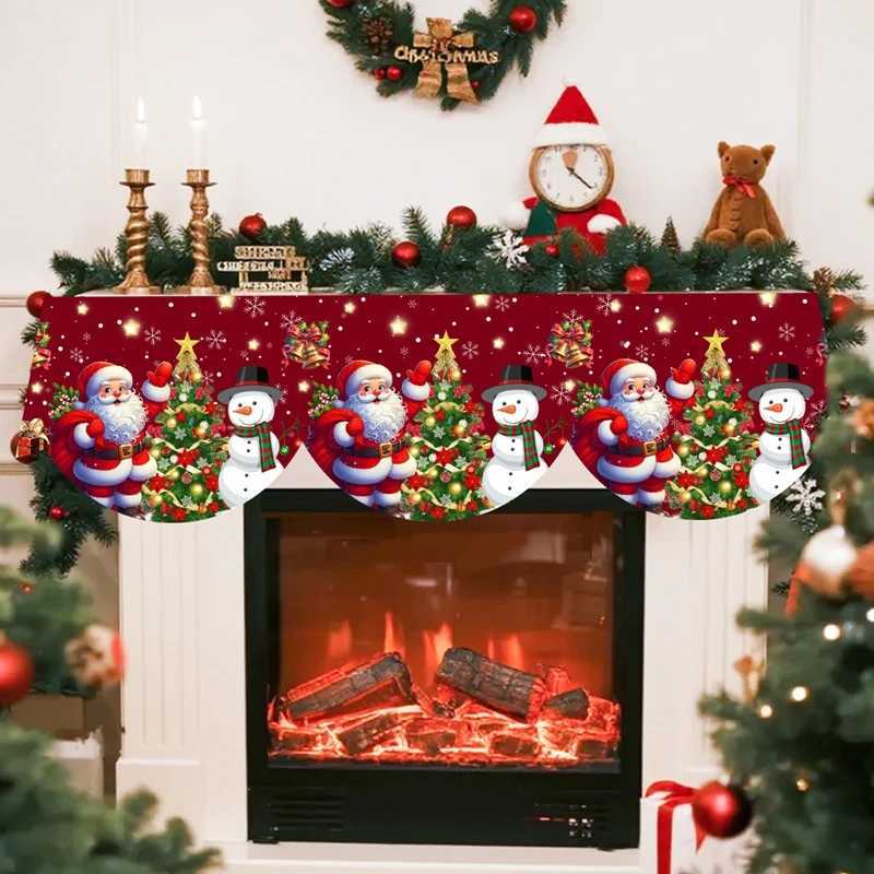 Christmas Snowman Fireplace Scarf Christmas Decorations for Home 2025 Xmas Living Room Ornament Navidad Natal New Year Gift 2026 C251030