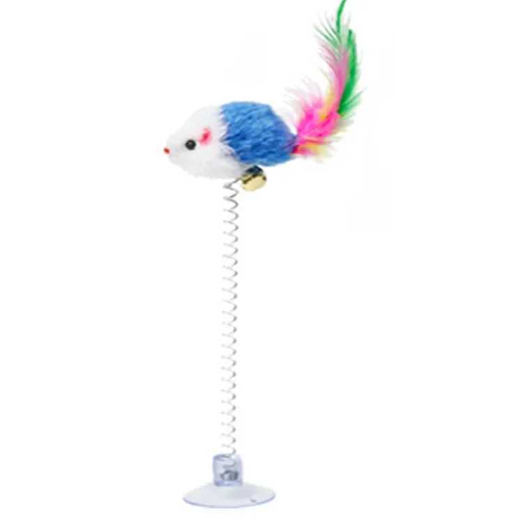 Cartoon Pet Cat Toy Stick Feather Rod Mouse Toy with Mini Bell Cat Catcher Teaser Interactive Cat Toy Kitten S251029