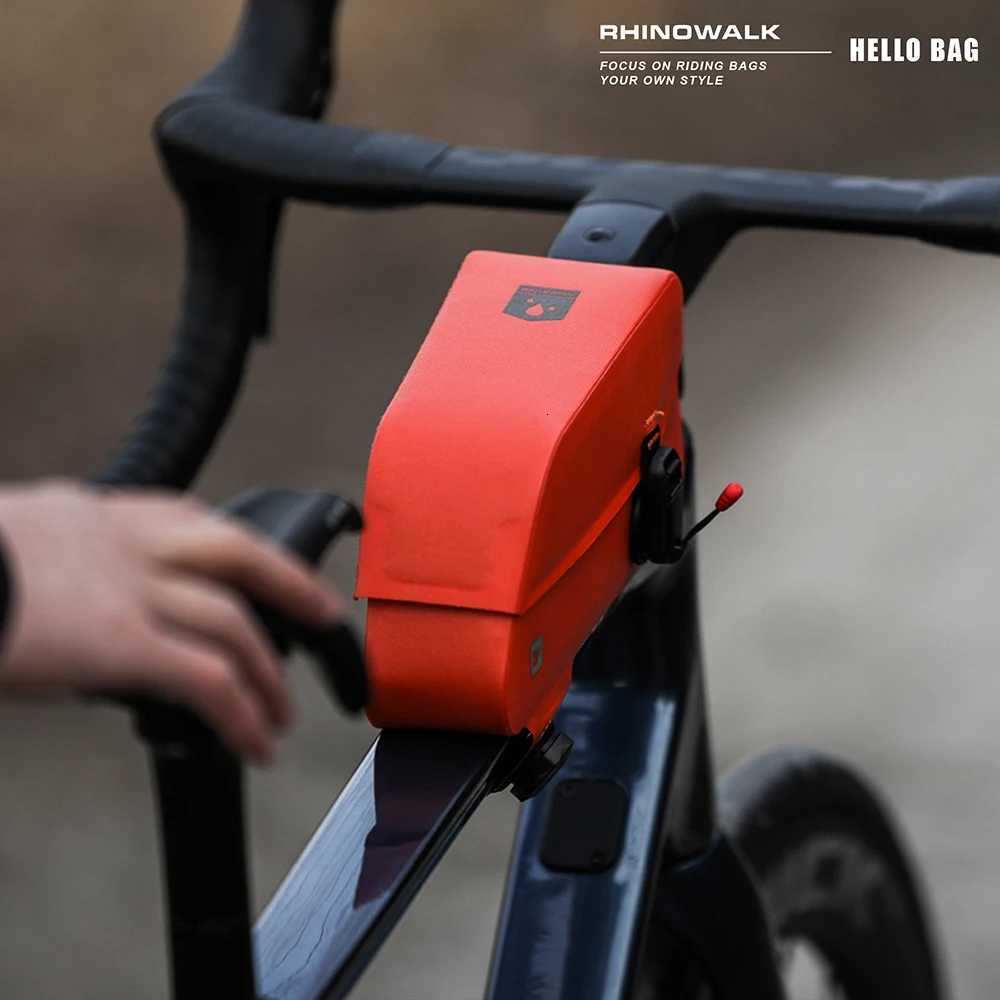 Rhinowalk Bicycle Waterproof Bag Cycling Top Front Tube Frame Bag Magnetic Closure And Knob Locking System For MTB Road Bike H251029