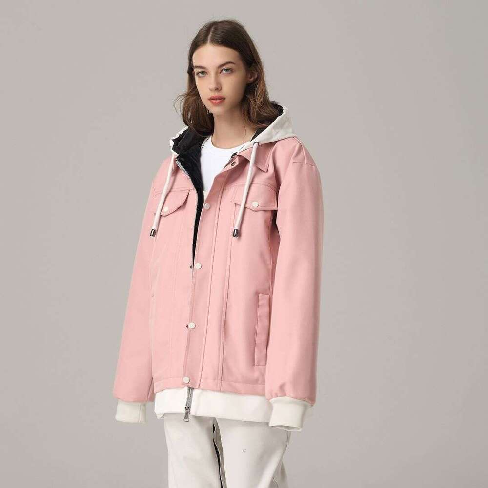 Winter Windproof Warm Waterproof Unisex Patchwork Ski Top Workwear Snowboard Jacket Trendy