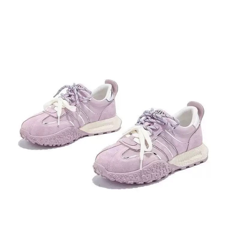 Fashionable outside platform Forrest Gump shoes women's spring and autumn new retro niche flat training shoes versatile casual sneakers2025