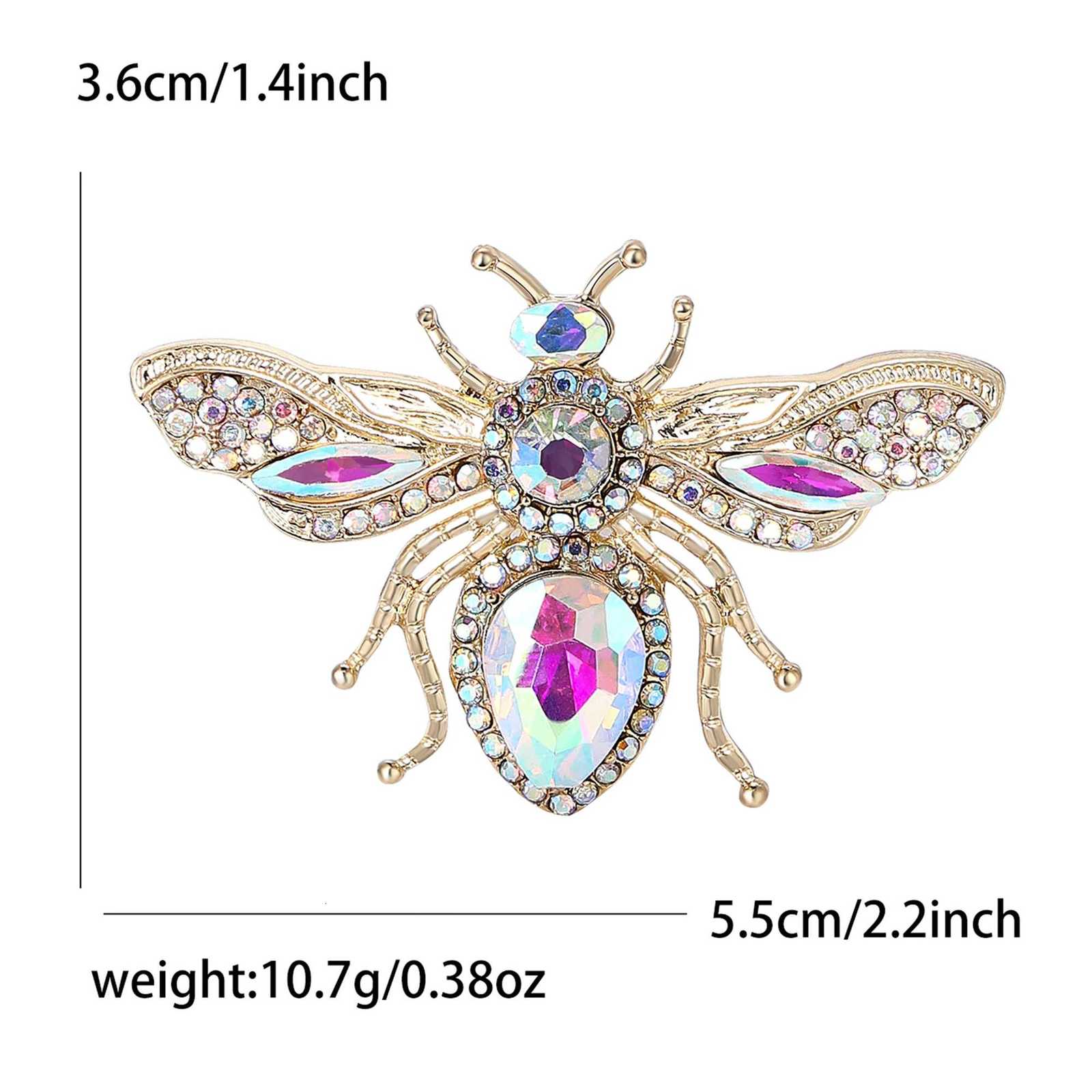 Stylish Rhinestone Bee Brooches for Women Unisex Crystal Glass Insect Pins Event Funny Luxury Gifts New Year Friends Decoration Y251029