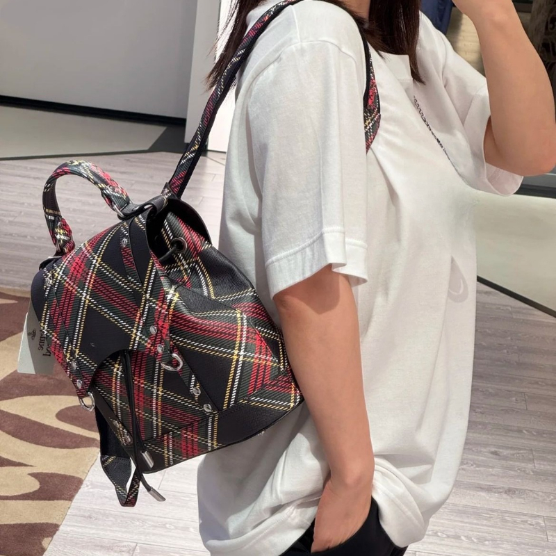 Brand Plaid Backpac… - image