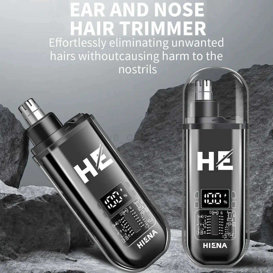 Home Electric Nose Hair Trimmer Washable USB Rechargeable Mini Nose Hair Groomer with Digital Display Unisex Z251030