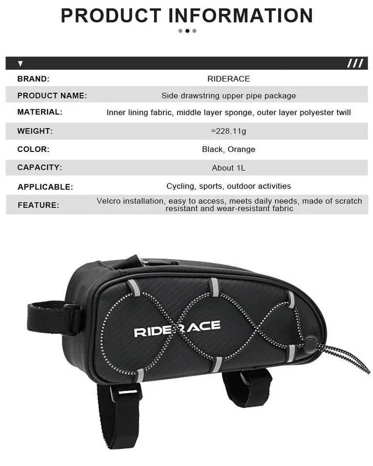 MTB Gravel Bike Handlebar Front Bag Road Cycling Accessories Bicycle Top Tube Bag Portable PU Rainproof Waterproof Bags H251029