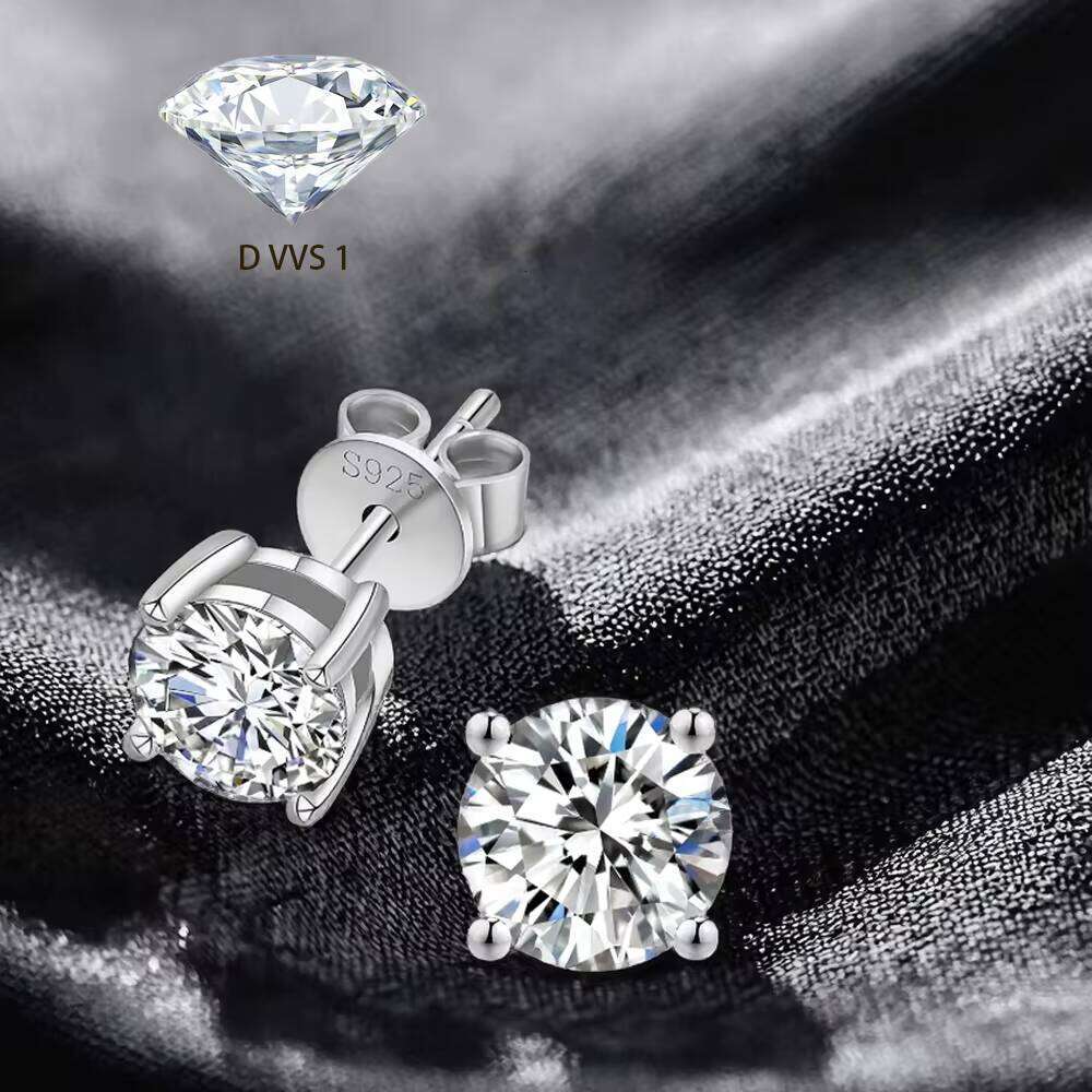 Hot Selling Top Quality Stud Earring Pass Dia Tester Screw Back Hip Hop 10k Solid Gold Earrings Moissanite Jewelry