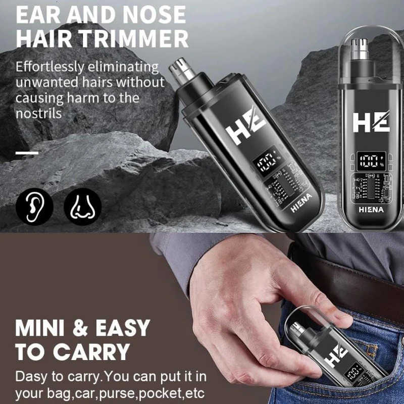 HIENA Electric Nose Hair Trimmer for Men Mini Nose Ears Hair Eyebrow Trimmer USB Rechargeable Hair Clipper Pocket razor machine Z251030