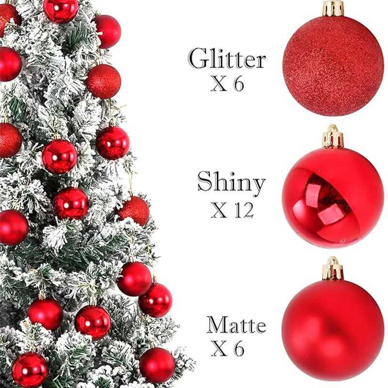 24pcs 346cm Christmas Balls Christmas Tree Ornaments Ball Xmas Hanging Tree Pendants Home Party Christmas Decor New Year Gifts C251030