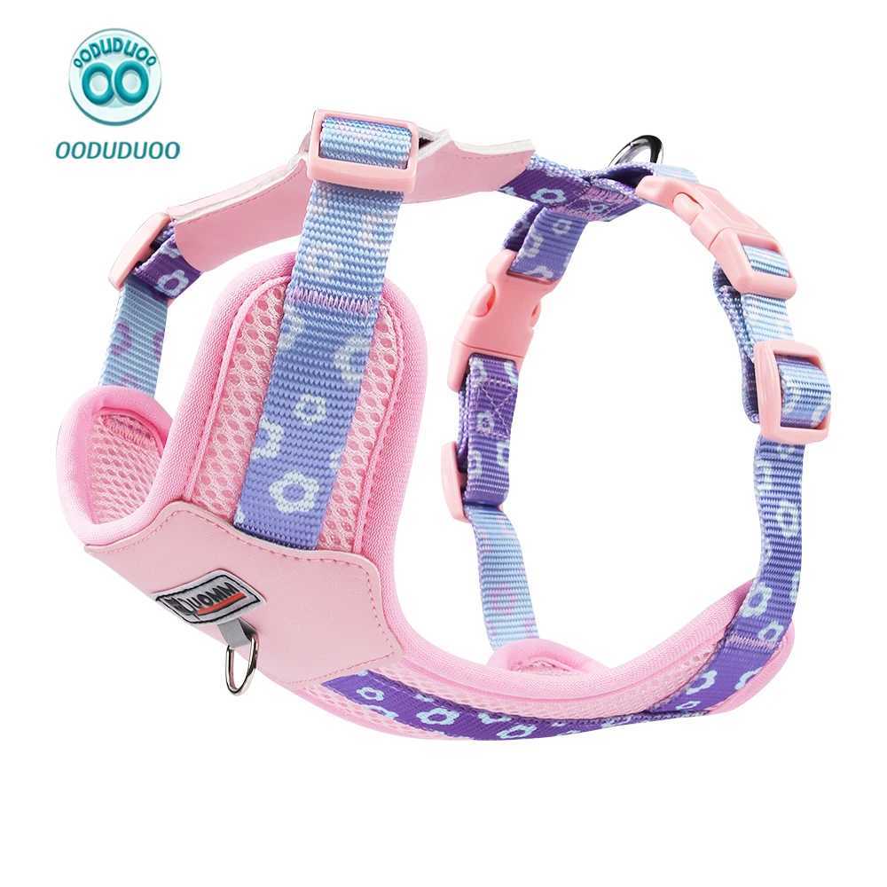 OODUDUOO Dog Harness and Leash Set Adjustable Pet Harness Vest For Small Medium Dogs Pet Collar Dog Chest Strap Outdoor Supplies J251129