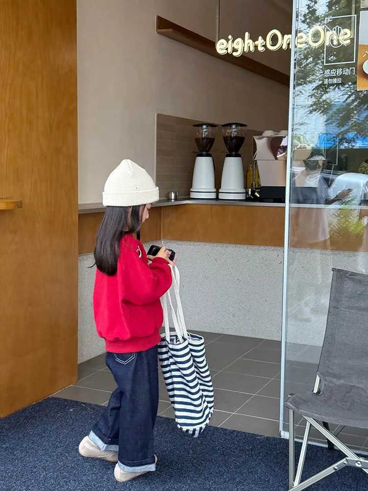 2025 autumn casual westernstyle top for men and women Korean version loose embroidered letter hoodie for childrenT251030