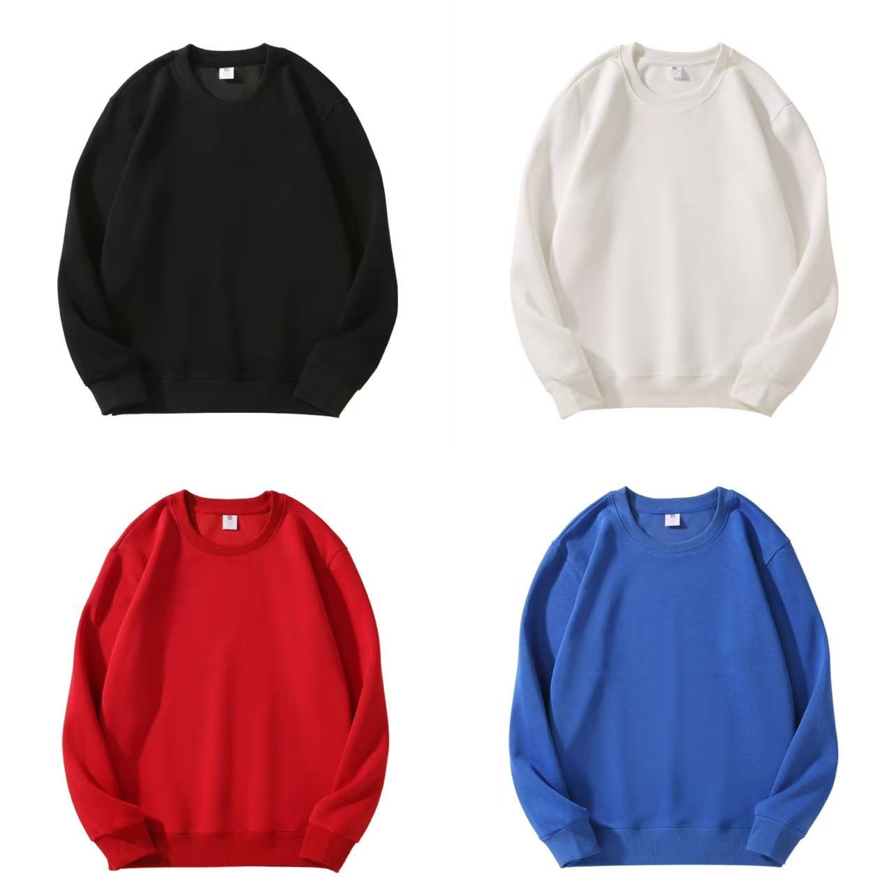 Men's Hoodies & Sweatshirts Winter Men's Plain Crew Neck Sweatshirt - Multi-Color Loose Fit Fleece Lined Pullover - European & American Styl