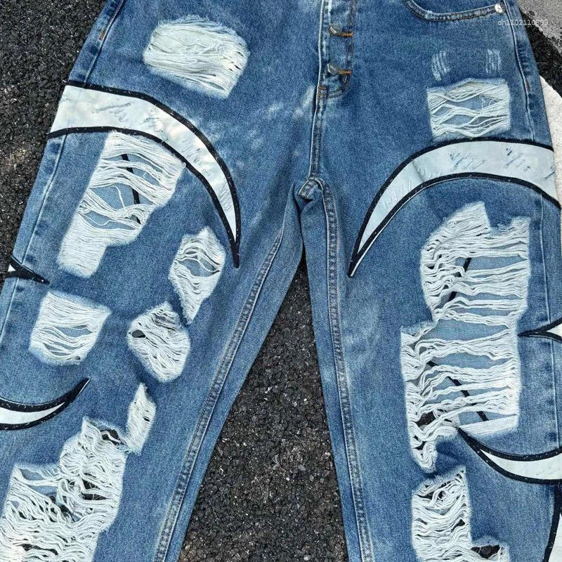 Men's Jeans High-quality Real Po Thug Club Pants Hip-hop Style Classic Streetwear Trend Denim Trousers Unisex