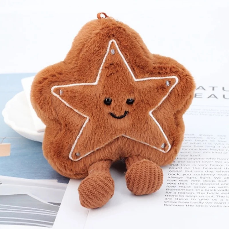 Adorable Christmas Tree Star Plushies Keychains Soft Moon Gingerbread Tree Doll Cartoon Bag Pendant Plush Toy Gifts Girl 251030