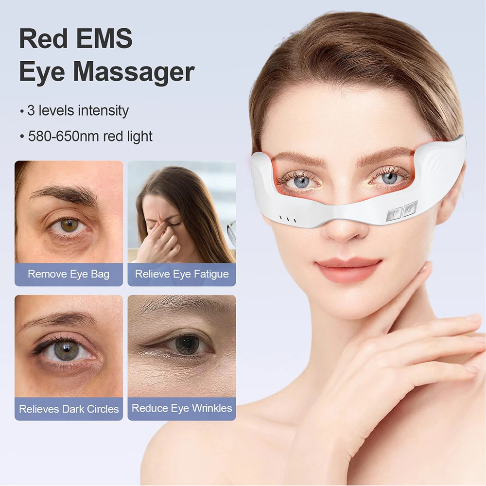 Electric Eye Massager UnderEye Glasses Massager Eye Fatigue Relief Massager Red Light Relieves Eye Fatigue Eyes Massage Glasses 251027