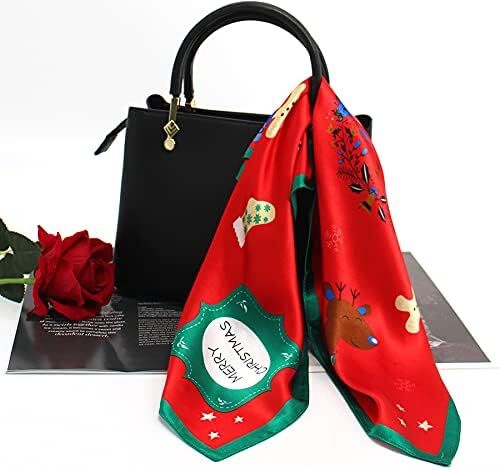 100% Real Mulberry Silk Scarf 21'' x 21'' Lightweight Neckerchief Women Men Small Square Digital Printed Scarves Christmas gifts