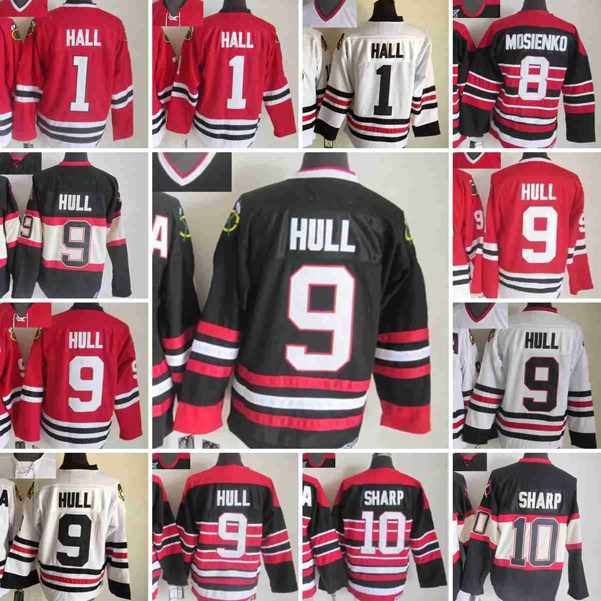 1926-1999 Movie Retro CCM Ice Hockey Jersey Embroidery 9 Bobby Hull 1 Glenn Hall 10 Patrick Sharp 8 Bill Mosienko 38 Ryan Hartman 61 StanleyCup Vintag