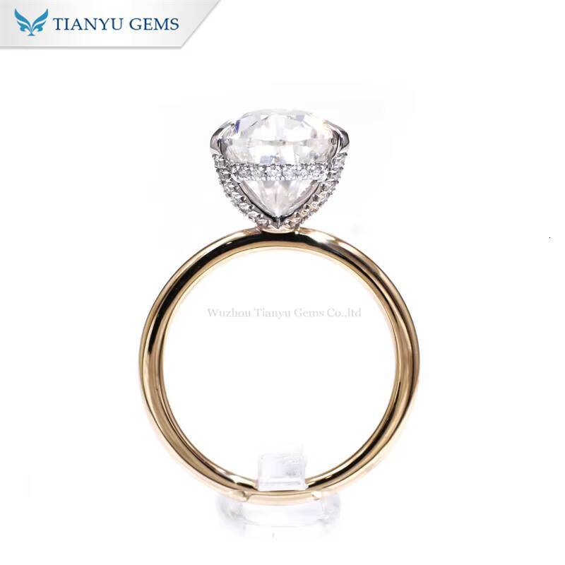 Tianyu DVVS 15x9mm Pear Old European Cut Moissanite Diamond Rings 10K 14K 18K Silver 925 Wedding Engagement Ring