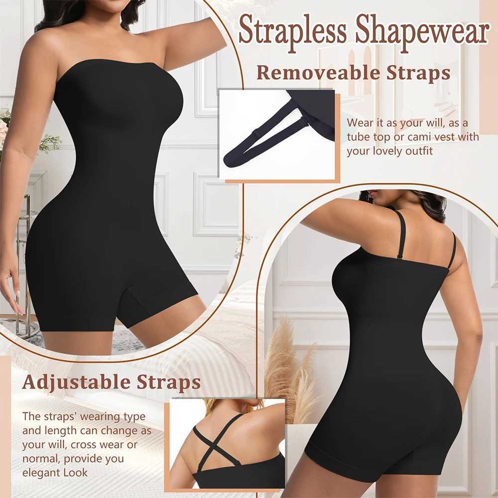 Women Strapless Shapewear Bodysuits Tummy Control Butt Lifter Body Shaper Waist Sculpting Underwear Shape wear L251030