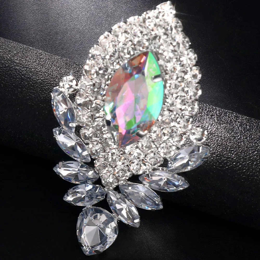 Shiny Colorful Crystal Large Rings Adjustable Wedding Jewelry Exaggerated Rhinestone Finger Rings Jewelry Accessories 251023