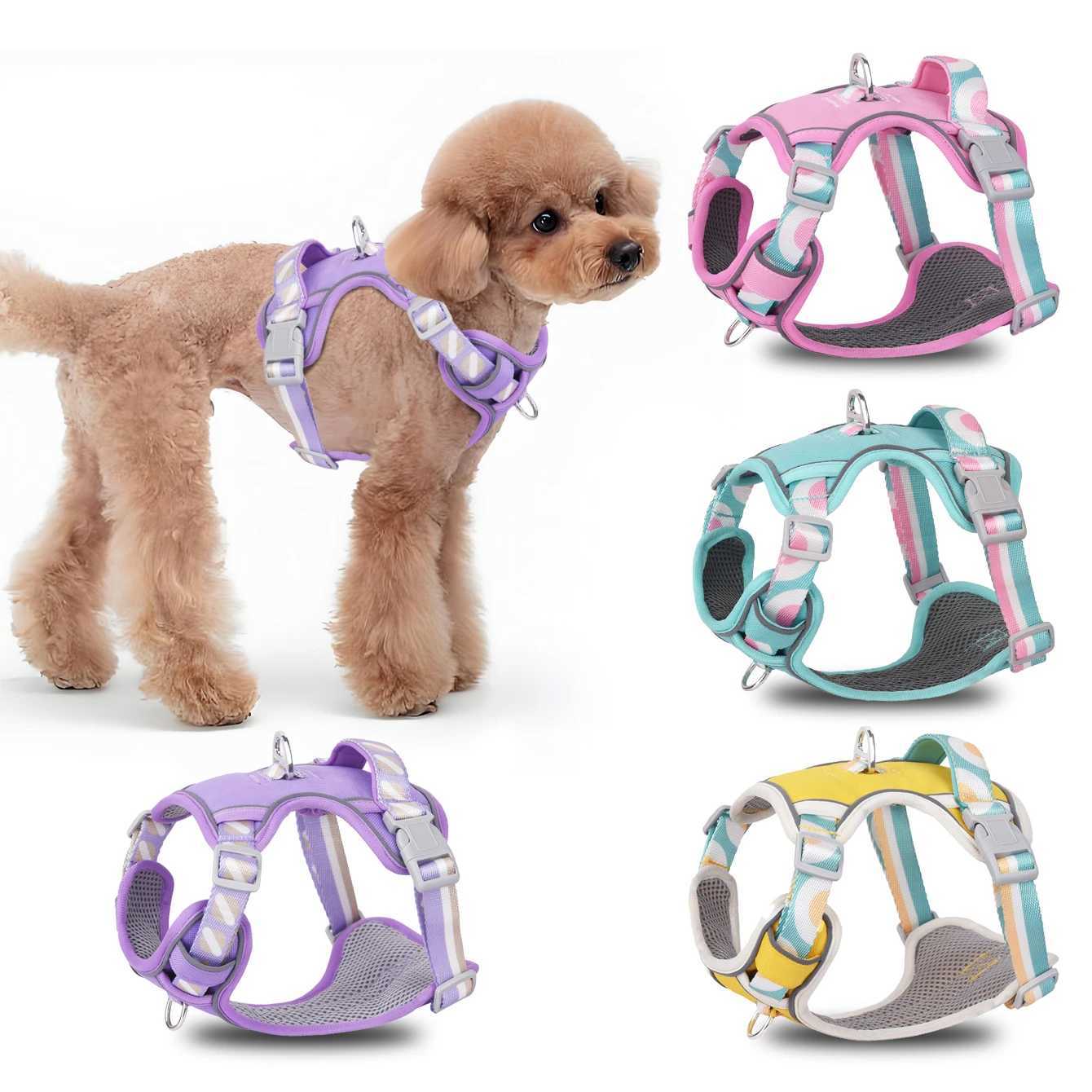 HP2271pc Adjustable Reflective Pet Dog Harness Doublesides printed webbing Durable Oxford Fabric Anti Deformation Buckle J251129