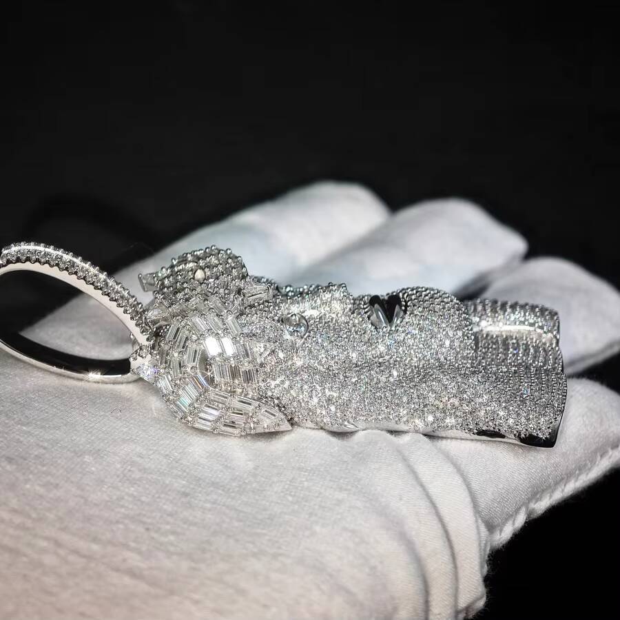 33inches Hip Hop VVS Custom Baguette Triangle Cut Moissanite Iced Out Mens Jesus Pendant With 925 Silver Pass Diamond Tester