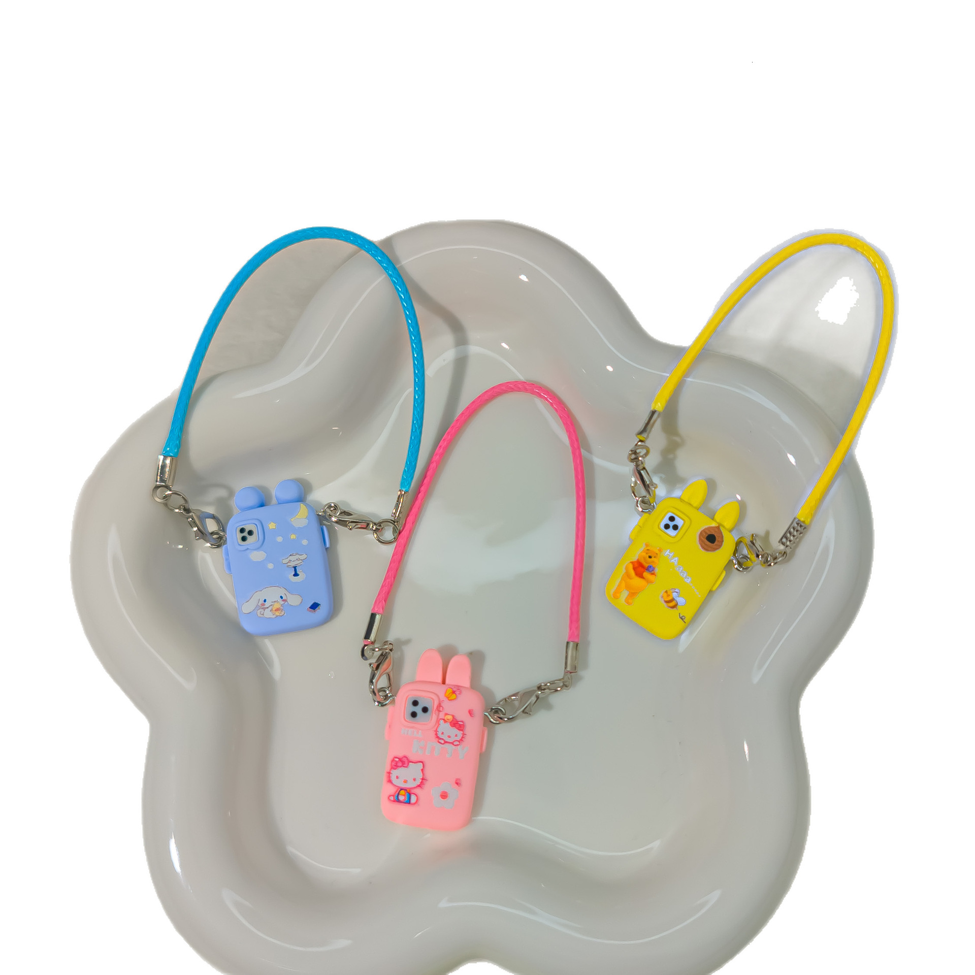 Dollhouse Mini Cartoon Model Small Camera Bowknot Neck Doll Hanging Decoration Accessory