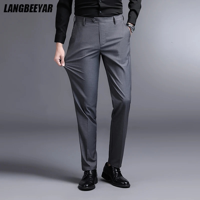 Top Grade Fashion Relax Fit Suit Pant Office Trousers For Men Dress Pants Business Straight Trousers Mens Clothing 251028